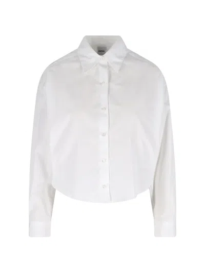 Aspesi Shirt Style Top Collared Neck Long Sleeves In White