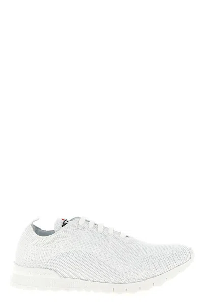 Kiton Knit Upper Sneakers Featuring Pull Tab In White
