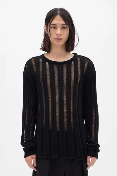 Ann Demeulemeester Danial Ladder Stitch Oversize Sweater In Multi