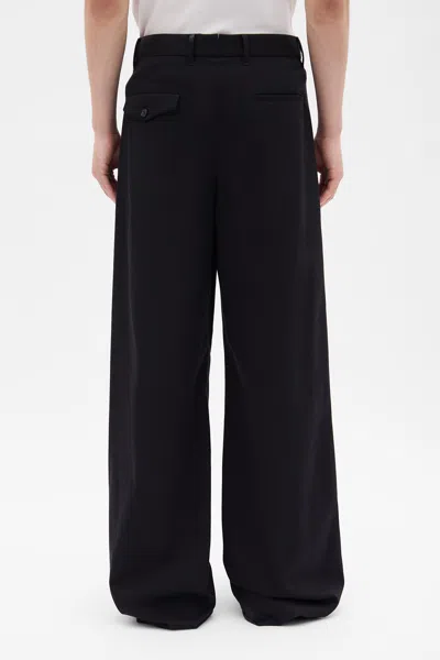 Ann Demeulemeester Botel Wide Leg Pleated Trousers In Black
