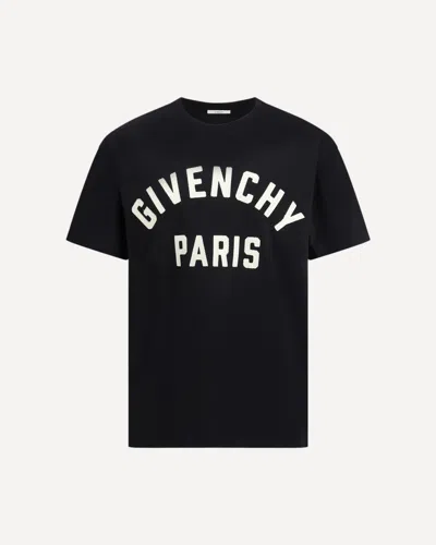 Givenchy Men Black Crewneck T-shirt With Maxi Logo Lettering On The Front In Cotton Man