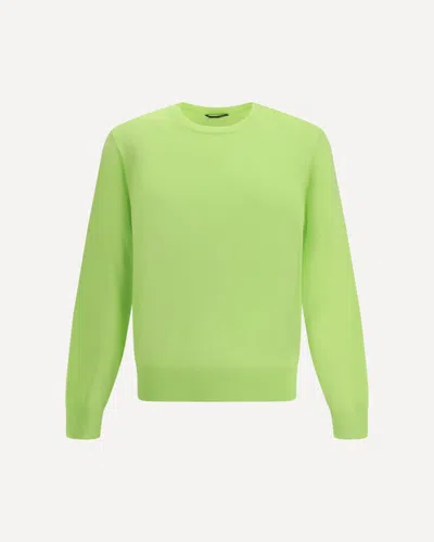 Tom Ford Cotton Knit Crew Neck Sweater In Green