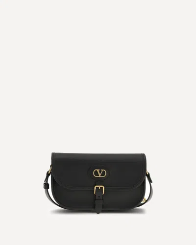 Valentino Garavani Antibes Leather Crossbody Bag Adjustable Strap In Black