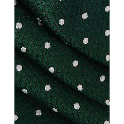 Tom Ford Mens Forest Polka-dot Silk-twill Tie In Green