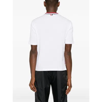 Thom Browne Rwb-stripe Cotton Pocket T-shirt White