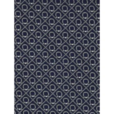 Ferragamo Biella Gancini Jacquard Silk Tie Pointed Tip In Gray