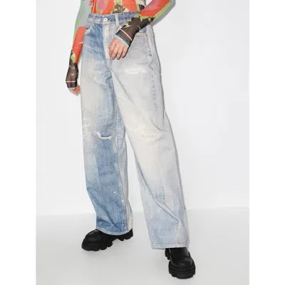 Our Legacy High Waist Boyfriend Jeans With Distressed Finish In Blue