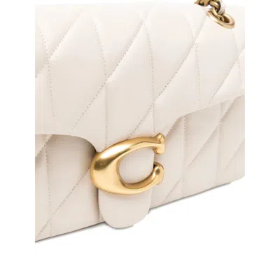Coach Quilted Leather Crossbody Bag With Chain Strap In White