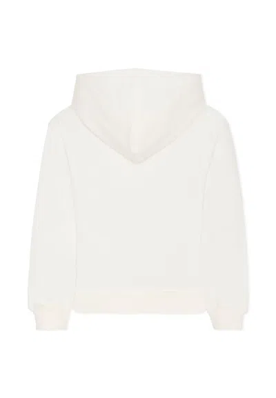 Moschino Ivory Sweatshirt For Kids With Logo In White