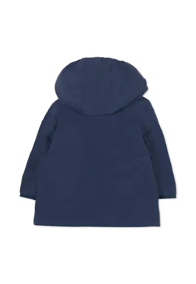 K-way Reversible Blue Down Jacket For Babykids With Logo In Blue