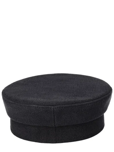 Ruslan Baginskiy Logo Embroidered Newsboy Hat In Black