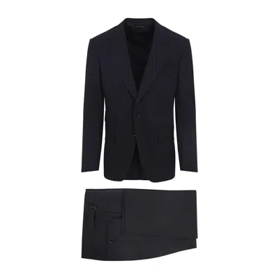 Tom Ford Wool Single-breasted Suit In Black