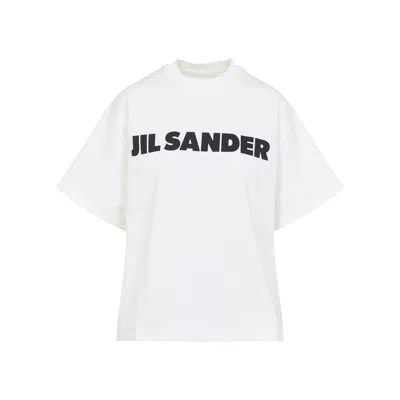 Jil Sander Crewneck Short Sleeves Classic Print T-shirt Clothing In White