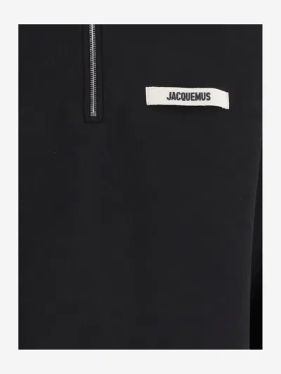 Jacquemus High-neck Sweatshirt With Logo-label In Black