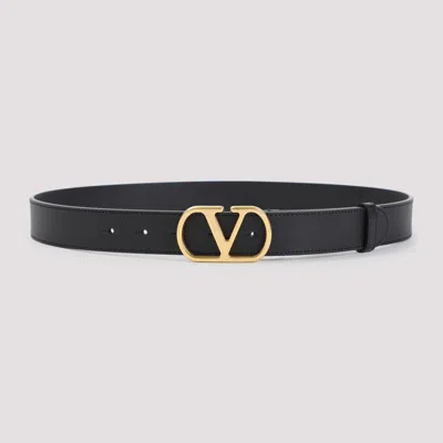 Valentino Garavani Valentino Vlogo 30 Black Leather Belt