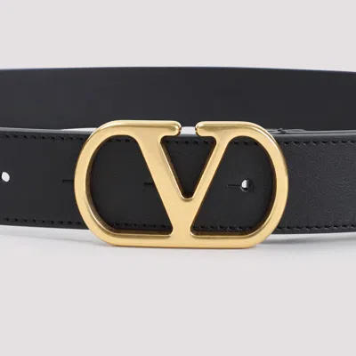 Valentino Garavani Valentino Vlogo 30 Black Leather Belt