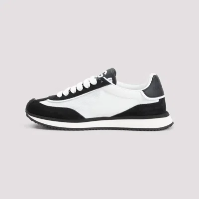 Dolce & Gabbana Dg Cushion White And Black Low Top Sneakers With Logo Print In Mixed Materials Woman