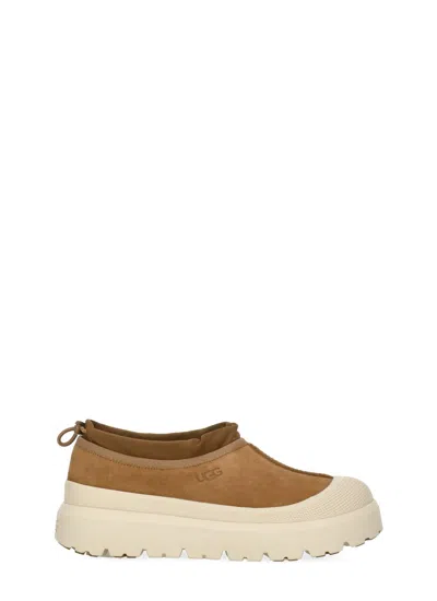 Ugg Biscuit Suede And Rubber Tasman Weather Hybrid Slip Ons In Brown