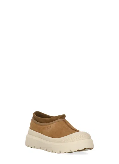 Ugg Biscuit Suede And Rubber Tasman Weather Hybrid Slip Ons In Brown