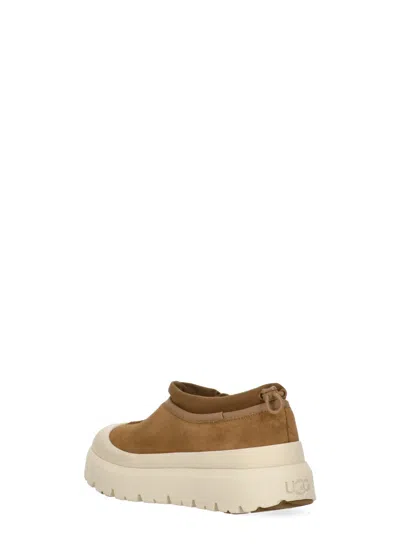 Ugg Biscuit Suede And Rubber Tasman Weather Hybrid Slip Ons In Brown
