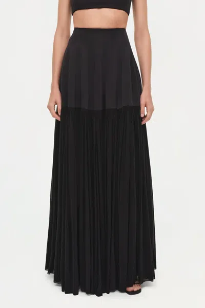 Simkhai Saryn Draped Jersey Midi Skirt In Black In Black