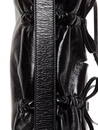 Acne Studios Women Mircro Multipocket Grained Leather Shoulder Bag In Black