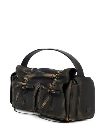 Acne Studios Multi Pocket Leather Handbag In Brown