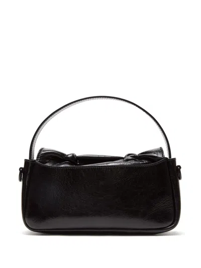 Acne Studios Women Mircro Multipocket Grained Leather Shoulder Bag In Black