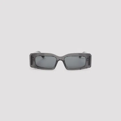 Alaïa Rectangular Frame Sunglasses Striped Pattern In Gray