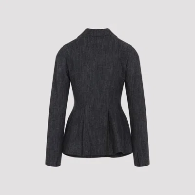 Alberta Ferretti Tailored Jacket With Flap Pockets And Lapel In Gray