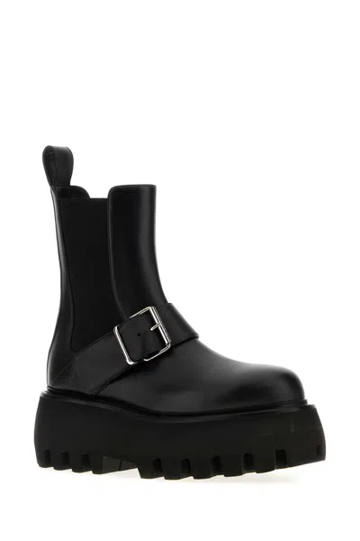 Alexander Mcqueen High Ankle Boots Alexander Mc Queen Leather Black