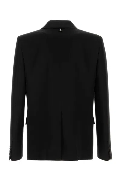 Alexander Mcqueen Tailored Wool Blazer Flap Pockets In Black