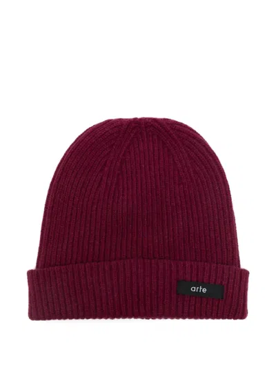 Arte Antwerp Ribbed-knit Beanie Hat In Pink