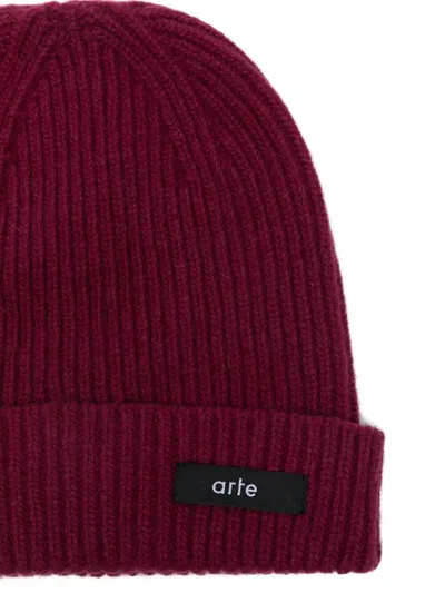 Arte Antwerp Ribbed-knit Beanie Hat In Pink