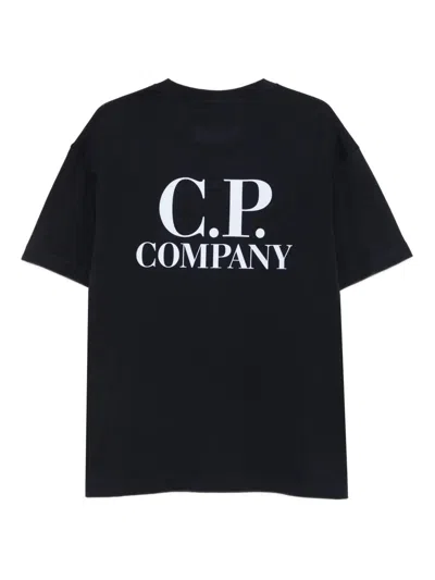 C.p. Company C.p.company Cotton T-shirt With Logo Print In Black