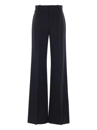 Chloé Women Black Pants With High Waist And Wide Leg In Viscose Blend Stretch Woman