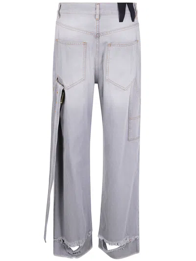 Darkpark "lisa" Belt Adorned Loose Fit Denim In Blue