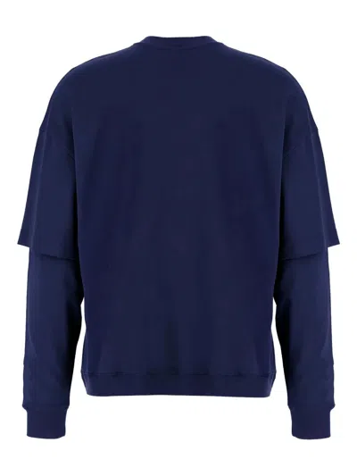 Darkpark Wool Sweatshirt With Double Layer In Blue