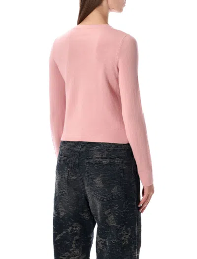 Diesel Romko Cut-out Argyle-pattern Sweater In Pink