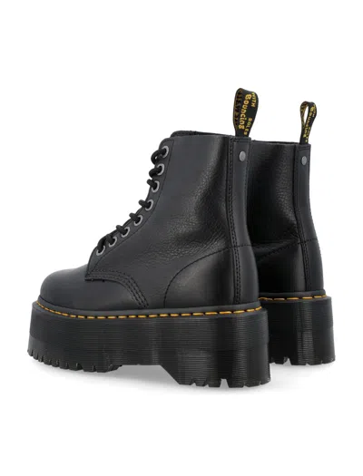 Dr. Martens 1460 Pascal Max Combat Boots In Black Leather In Multi