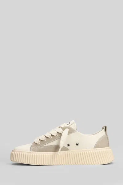 Rhun Leather Grain Sneakers In Neutral