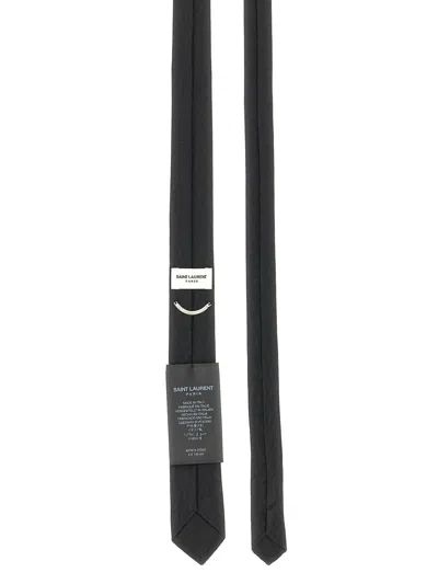 Saint Laurent 'monogram Y' Tie In Black