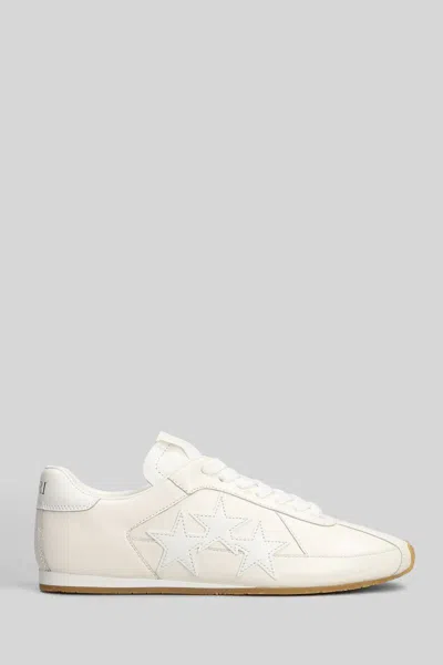Amiri Pacific Stars Mixed Leather Sneakers In White