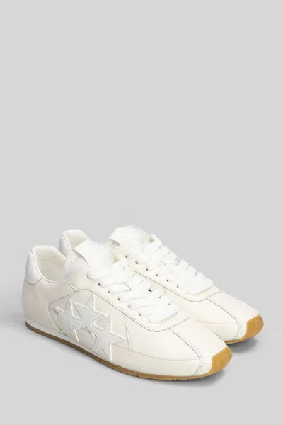 Amiri Pacific Stars Mixed Leather Sneakers In White