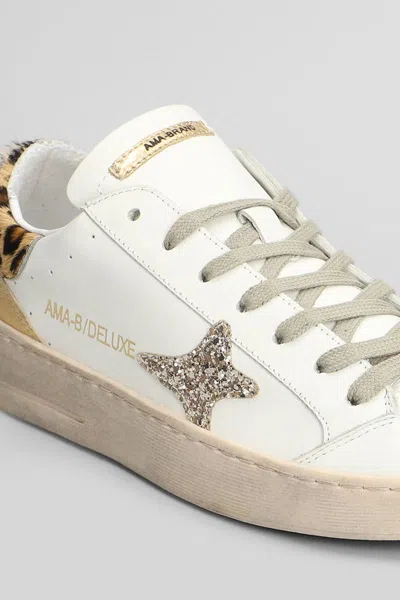 Ama Brand Star-embellishment Leopard Sneakers In White