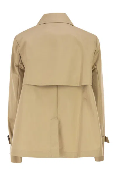 Weekend Max Mara Wkdbiglia - Water-repellent Gabardine Trench Coat In Brown