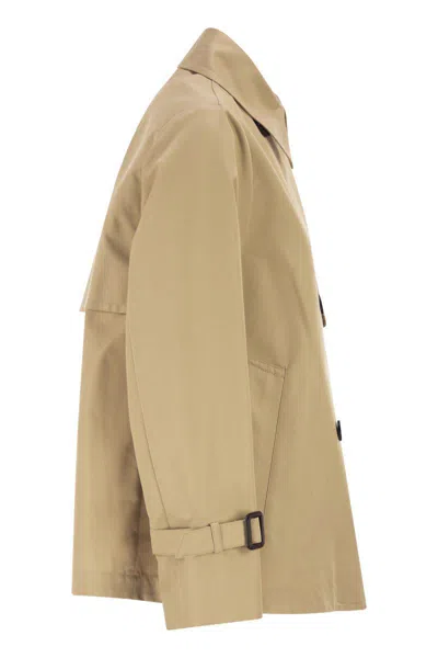 Weekend Max Mara Wkdbiglia - Water-repellent Gabardine Trench Coat In Brown