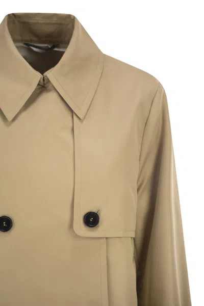 Weekend Max Mara Wkdbiglia - Water-repellent Gabardine Trench Coat In Brown