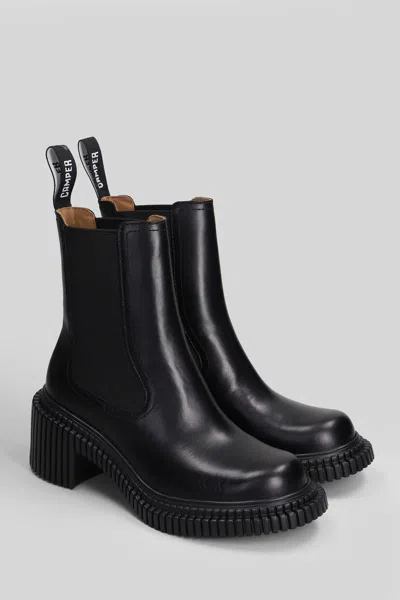 Camper Pix London High Heels Ankle Boots In Black