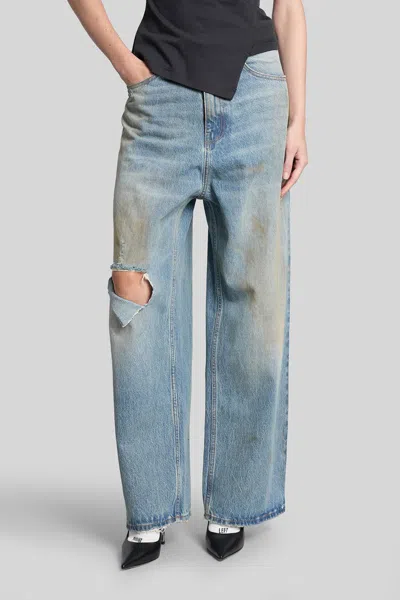 Vetements Blue Distressed Baggy Jeans In Blue